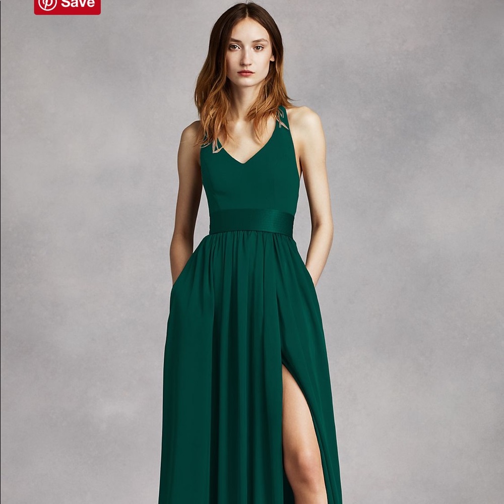 Vera Wang V neck halter dress w/ sash Size 0